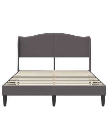 Struttura del letto con testiera Grigio 140 x 200 cm Similpelle