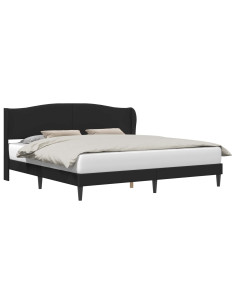 Struttura del letto con testiera Nero 200 x 200 cm Similpelle 2