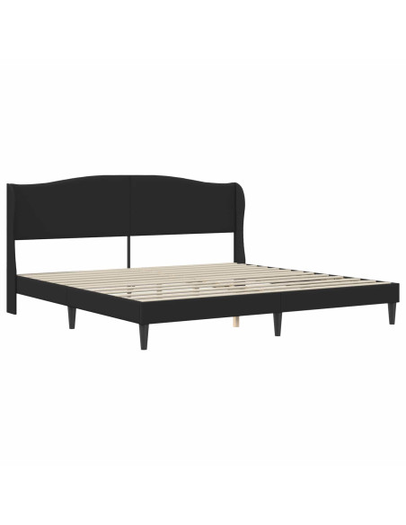 Struttura del letto con testiera Nero 200 x 200 cm Similpelle