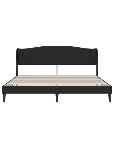Struttura del letto con testiera Nero 200 x 200 cm Similpelle