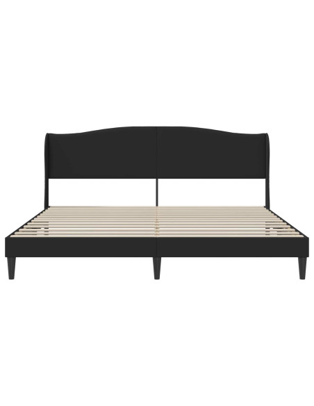 Struttura del letto con testiera Nero 200 x 200 cm Similpelle