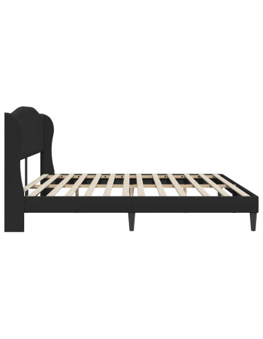 Struttura del letto con testiera Nero 200 x 200 cm Similpelle