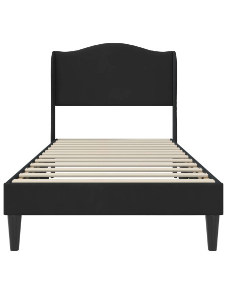 Struttura del letto con testiera Nero 80 x 200 cm Velluto