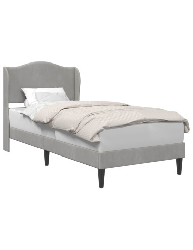 Struttura del letto Grigio Chiaro 90 x 200 cm Velluto