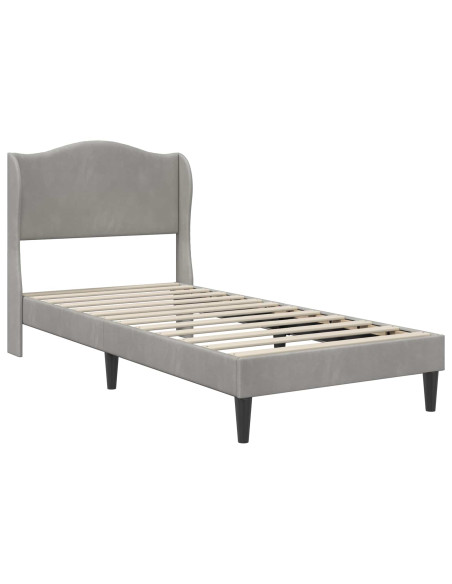Struttura del letto Grigio Chiaro 90 x 200 cm Velluto
