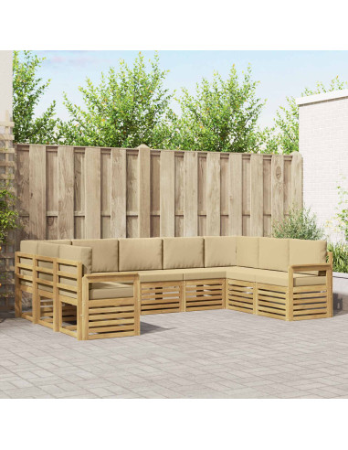 Set di divani da esterno 7 pcs Bianco e Beige