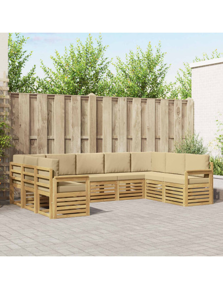 Set di divani da esterno 7 pcs Bianco e Beige