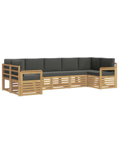 Set di divani da esterno 6 pcs Bianco e Antracite 2
