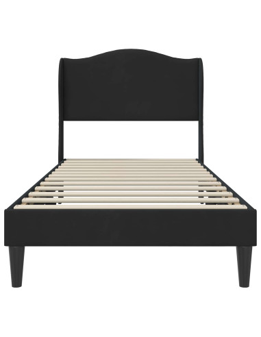 Struttura del letto con testiera Nero 100 x 200 cm Velluto