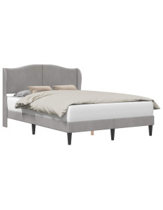 Struttura del letto Grigio Chiaro 120 x 190 cm Velluto 2