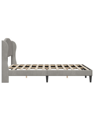 Struttura del letto Grigio Chiaro 120 x 190 cm Velluto
