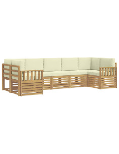 Set di divani da esterno 6 pcs Bianco e Crema 2