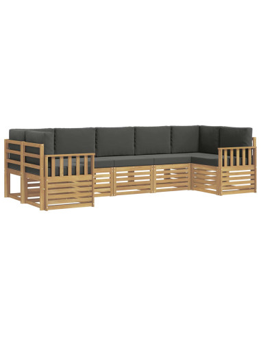 Set di divani da esterno 6 pcs Bianco e Antracite