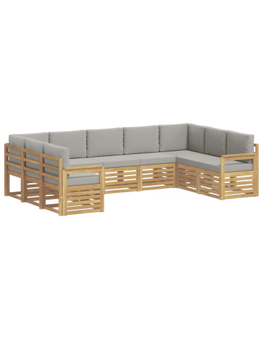 Set di divani da esterno 7 pcs Bianco e Grigio Chiaro