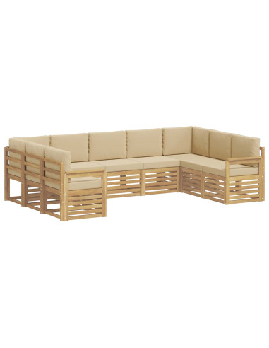 Set di divani da esterno 7 pcs Bianco e Beige