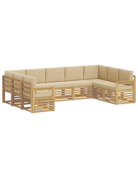 Set di divani da esterno 7 pcs Bianco e Beige