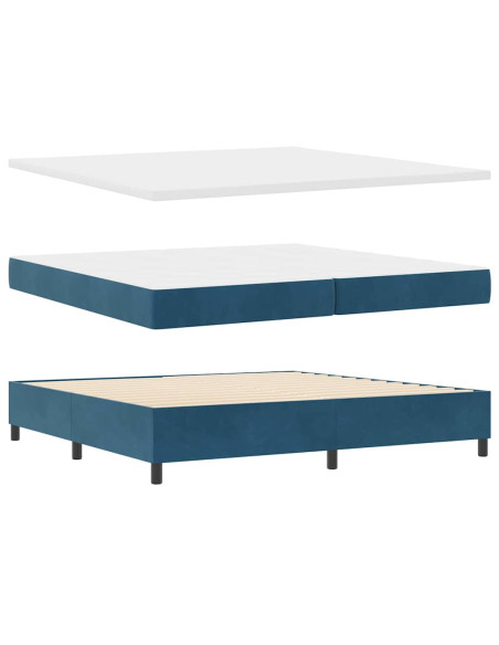 Letto a molle con materasso Blu 200 x 200 cm Velluto
