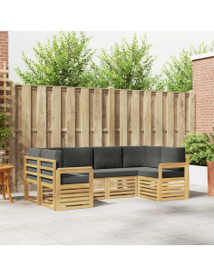 Set di divani da esterno 5 pcs Bianco e Antracite