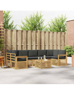 Set di divani da esterno 8 pcs Bianco e Antracite Poliestere