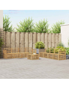 Set di divani da esterno 9 pcs Bianco 59 x 59 x 37 cm