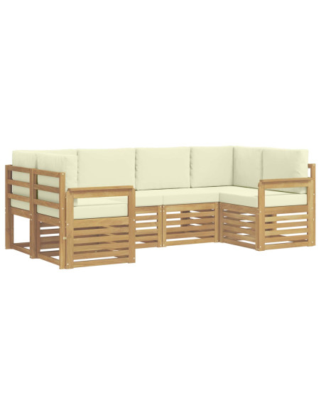 Set di divani da esterno 5 pcs Bianco e Crema