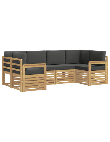 Set di divani da esterno 5 pcs Bianco e Antracite