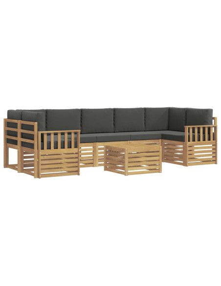 Set di divani da esterno 8 pcs Bianco e Antracite Poliestere