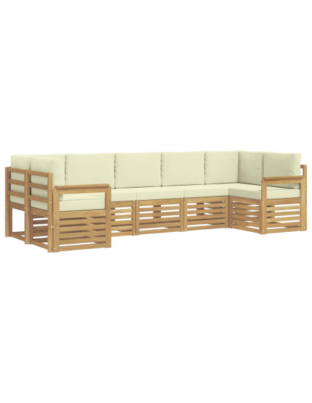 Set di divani da esterno 6 pcs Bianco e Crema