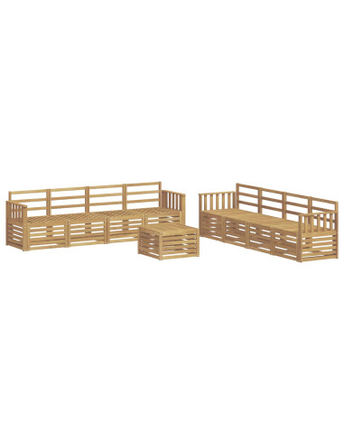 Set di divani da esterno 9 pcs Bianco 59 x 59 x 37 cm