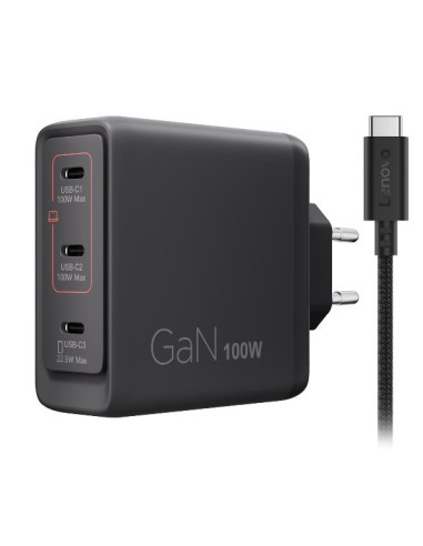 USB-C 100W GAN CHARGER BLACK -EU