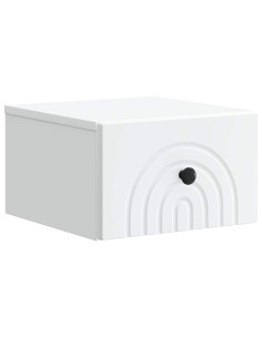 Mobiletto da notte a muro con cassetto Bianco 33 x 34,5 x 20 cm