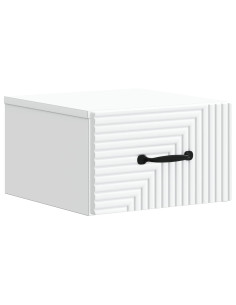 Mobiletto da notte a muro con cassetto Bianco 34,5 x 33 x 20 cm