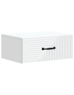Mobiletto da notte a muro con cassetto Bianco 49 x 34,5 x 20 cm