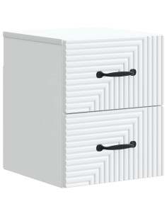 Mobiletto da notte a muro con cassetto Bianco 34,5 x 33 x 40 cm