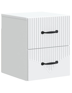 Mobiletto da notte a muro con cassetto Bianco 34,5 x 33 x 40 cm
