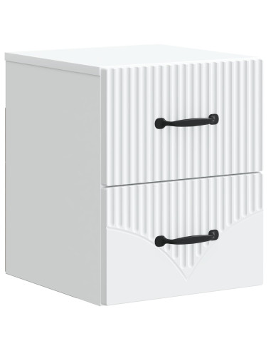 Mobiletto da notte a muro con cassetto Bianco 34,5 x 33 x 40 cm