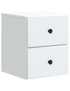 Mobiletto da notte a muro con cassetto Bianco 34,5 x 33 x 40 cm