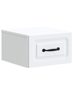 Mobiletto da notte a muro con cassetto Bianco 34,5 x 33 x 20 cm