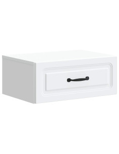 Mobiletto da notte a muro con cassetto Bianco 49 x 34,5 x 20 cm