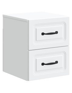 Mobiletto da notte a muro con cassetto Bianco 34,5 x 33 x 40 cm