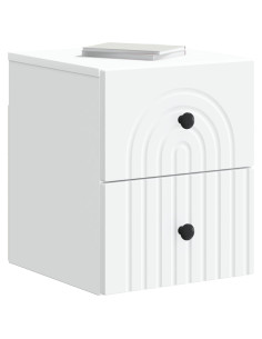 Mobiletto da notte a muro con cassetto Bianco 33 x 34,5 x 40 cm 2