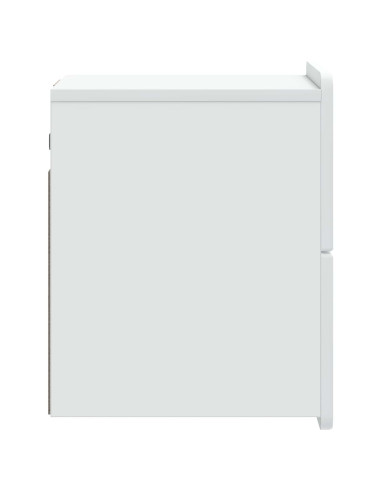 Mobiletto da notte a muro con cassetto Bianco 33 x 34,5 x 43 cm