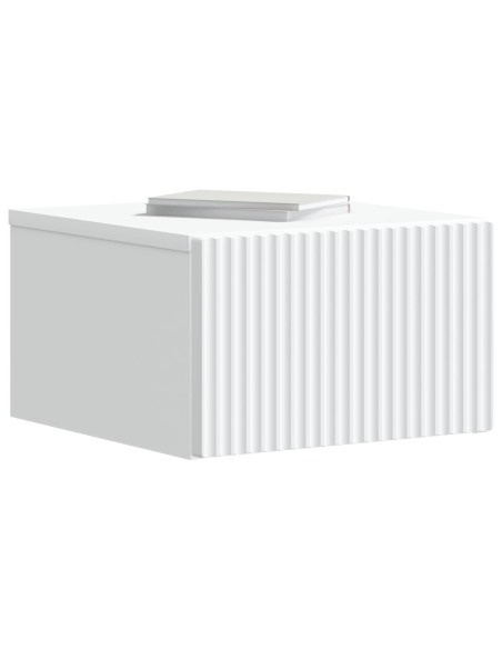 Mobiletto da notte a muro con cassetto Bianco 33 x 34,5 x 20 cm