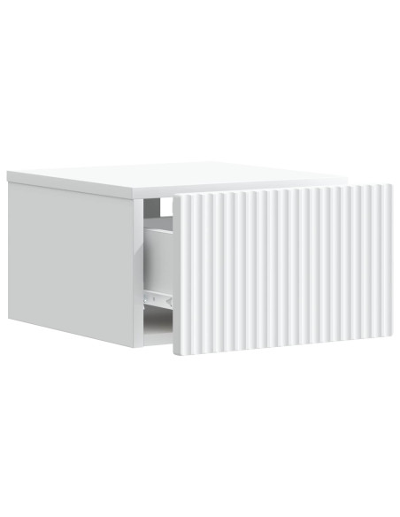 Mobiletto da notte a muro con cassetto Bianco 33 x 34,5 x 20 cm