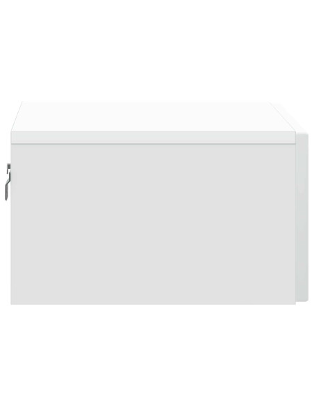 Mobiletto da notte a muro con cassetto Bianco 49 x 34,5 x 20 cm