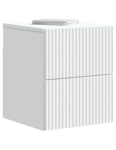 Mobiletto da notte a muro con cassetto Bianco 33 x 34,5 x 40 cm 2
