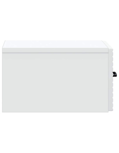 Mobiletto da notte a muro con cassetto Bianco 34,5 x 33 x 20 cm