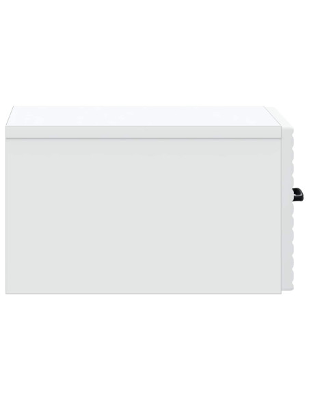 Mobiletto da notte a muro con cassetto Bianco 34,5 x 33 x 20 cm