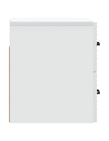 Mobiletto da notte a muro con cassetto Bianco 34,5 x 33 x 40 cm