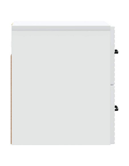 Mobiletto da notte a muro con cassetto Bianco 34,5 x 33 x 40 cm